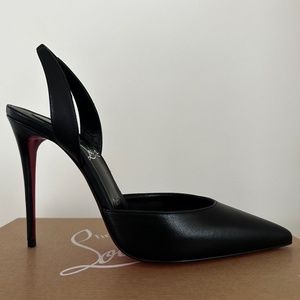 NEW Christian Louboutin Kate 100 Slingback Leather Pumps